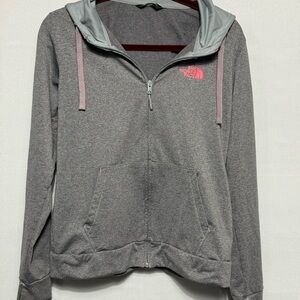 The North Face Women's Gray and Pink Hoodie